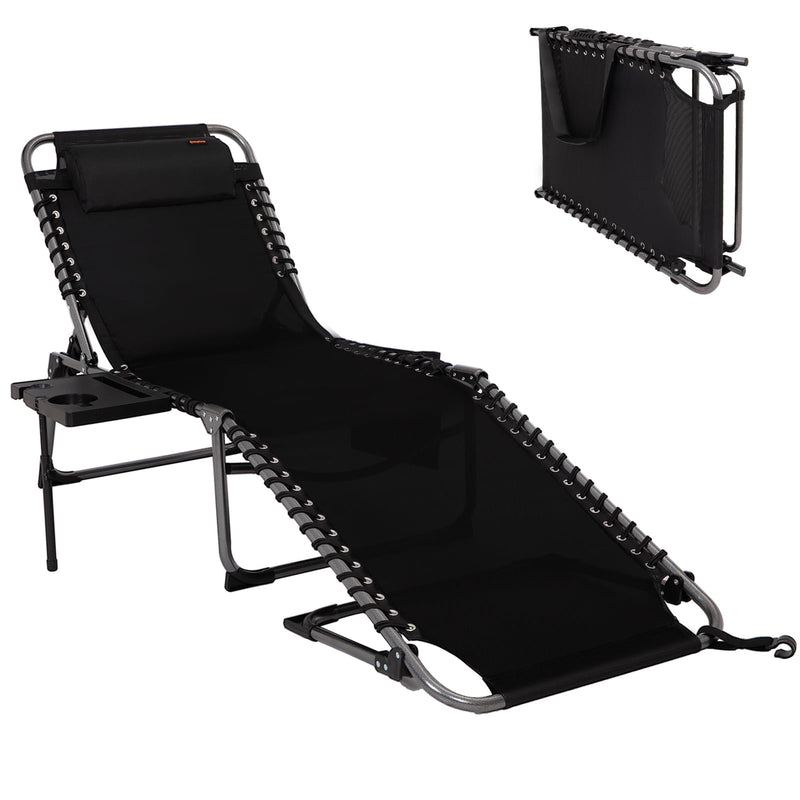 Load image into Gallery viewer, KingCamp Cool Lounge Chair Plus Textilene Lounge Chair with Side Table
