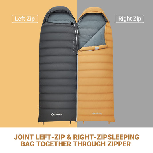KingCamp Lightweight Down Sleeping Bag-Envelope With Hood