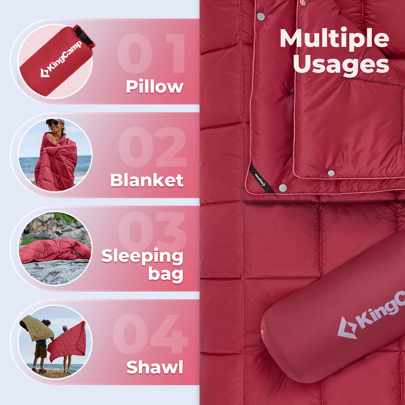 Load image into Gallery viewer, KingCamp Lightweight Camping Blanket Packable Blanket Water Repellent Red
