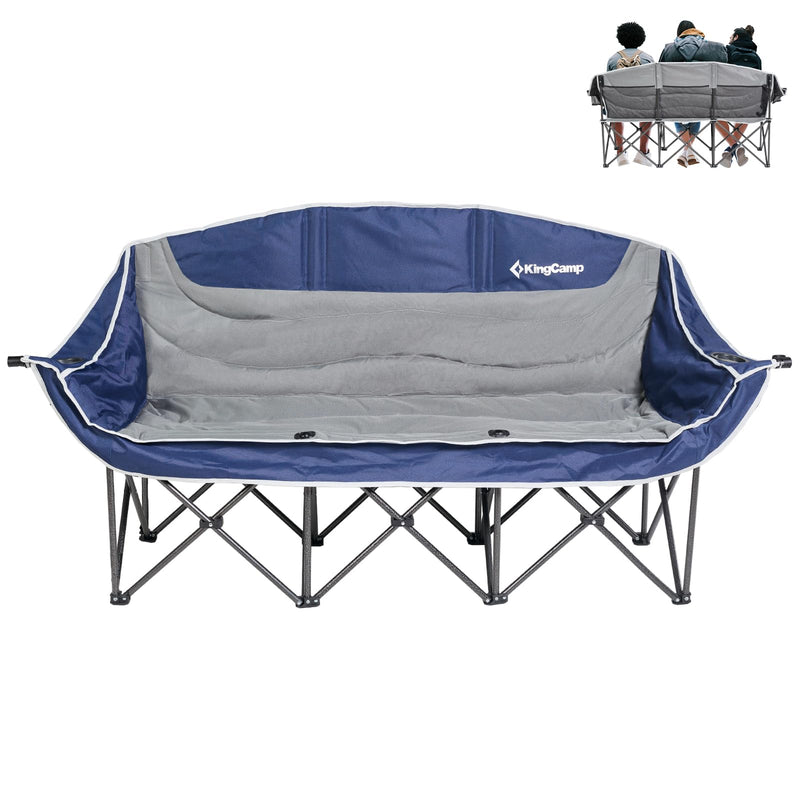Load image into Gallery viewer, KingCamp CANNA C30 Trio Outdoor Loveseat Chair Blue
