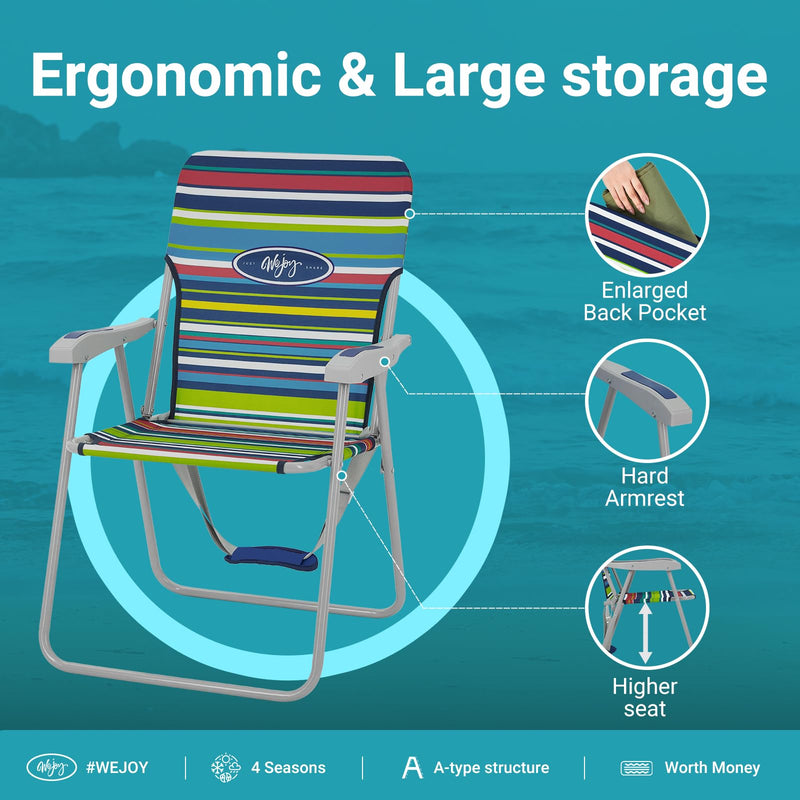 Load image into Gallery viewer, WEJOY Folding Beach Chair Outward Lawn Chair
