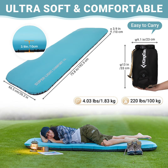 KingCamp Dual-Layer Memory Foam & Air Pad Sleeping Mat