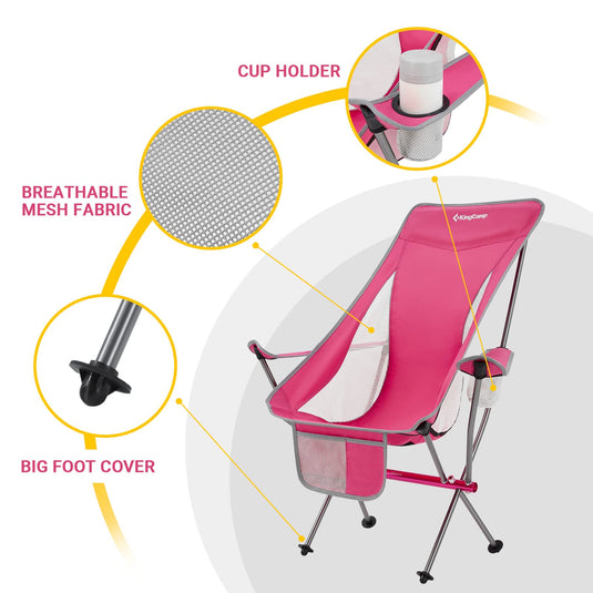 KingCamp CAMELLIA Ultralight High Back Camping Chair Ergonomic