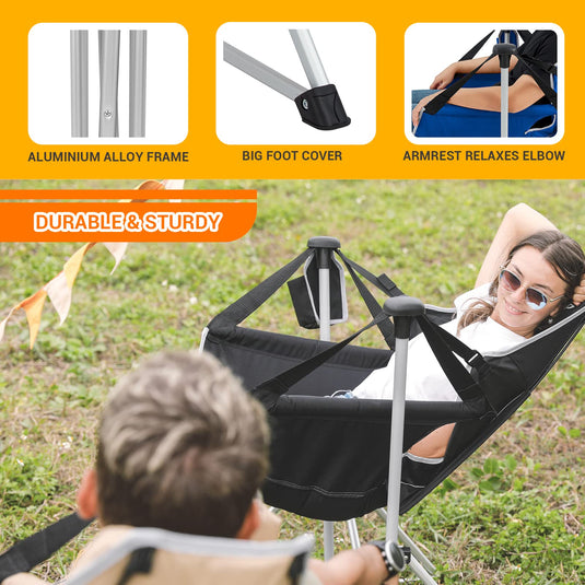 KingCamp Portable Swing Recliner Chair with Pillow