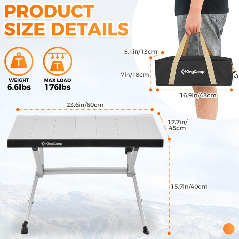 Load image into Gallery viewer, KingCamp Camping Table Aluminum Roll-Up Table
