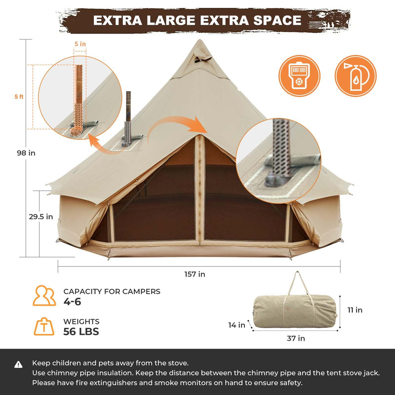 Load image into Gallery viewer, KingCamp KHAN C 400 Canvas Camping Tent
