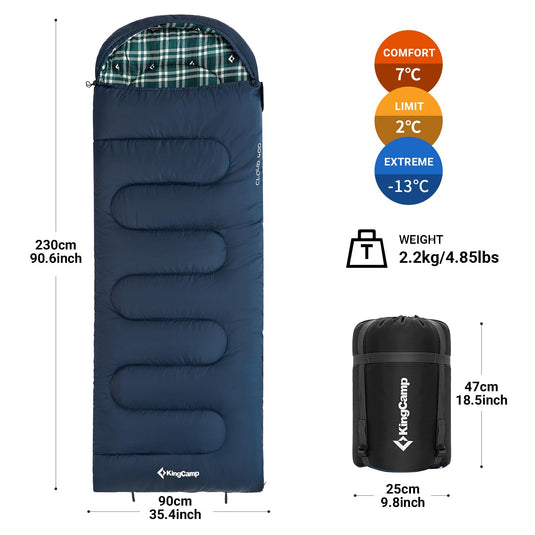 KingCamp CLOUDY 300 Flannel Lined Sleeping Bag