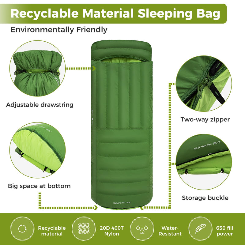 Load image into Gallery viewer, ATEPA BULWARK 300 Down Sleeping Bag-Envelope With Hood

