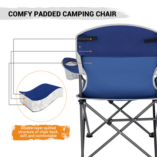 FUNDANGO Arm Chiar Plus Spacious Armchair Folding Camping Chair Strong and Stable