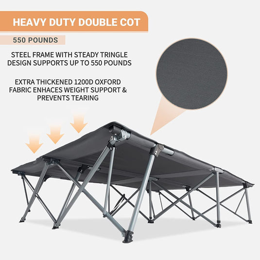 KingCamp Deluxe Double Folding Camping Cot