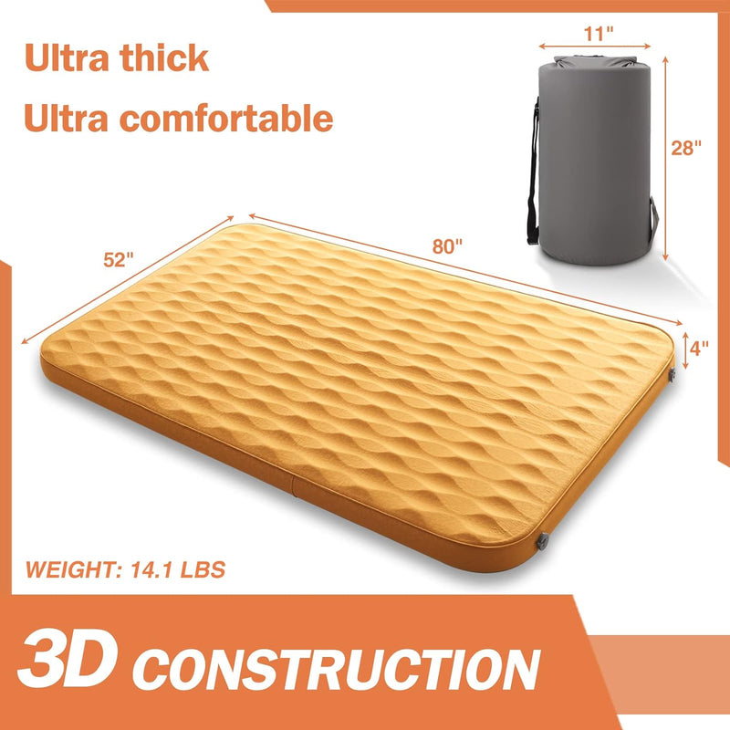 Load image into Gallery viewer, Self Inflating Sleeping Pad Queen Size Camping Mattress
