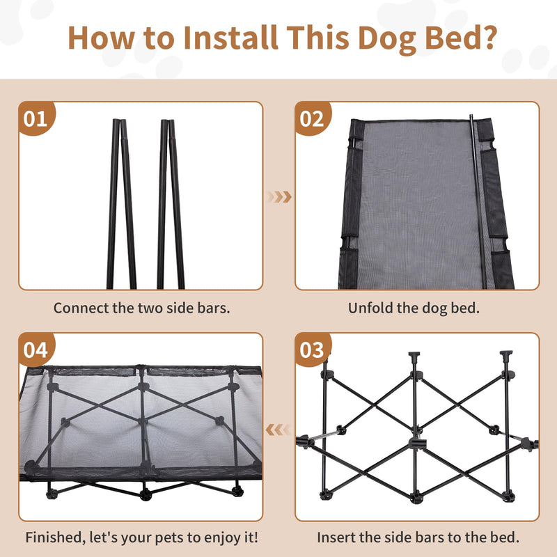 Load image into Gallery viewer, KingCamp PETS SEDUM Elevated Dog Bed with Separate Washable Sleeping Mat
