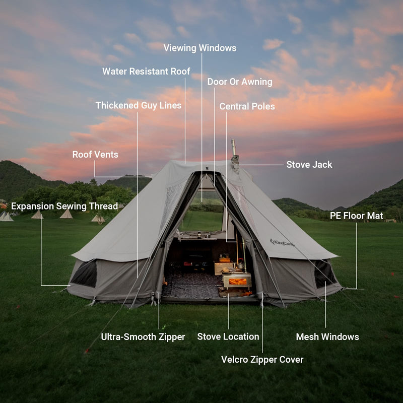 Load image into Gallery viewer, KingCamp KHAN VILLA Glamping Tent with Stove Jack
