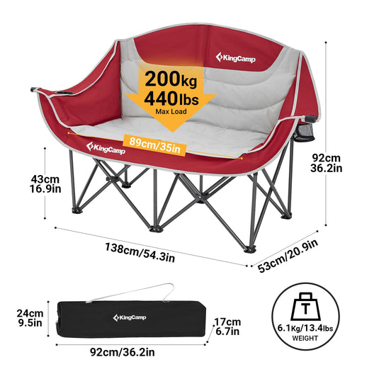 KingCamp Double Sofa Chair Camping Loveseat