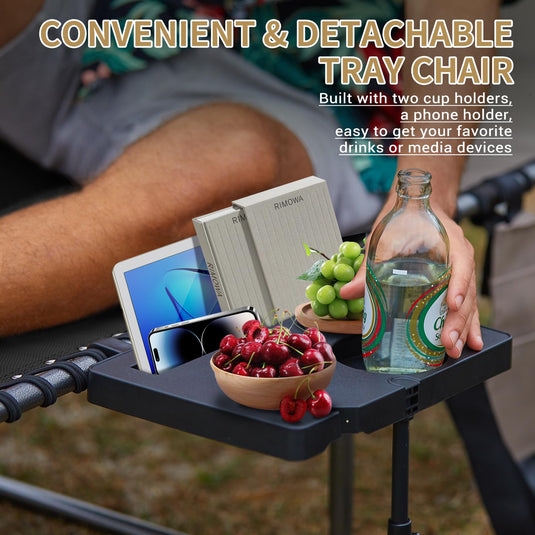 KingCamp Cool Lounge Chair Plus Textilene Lounge Chair with Side Table