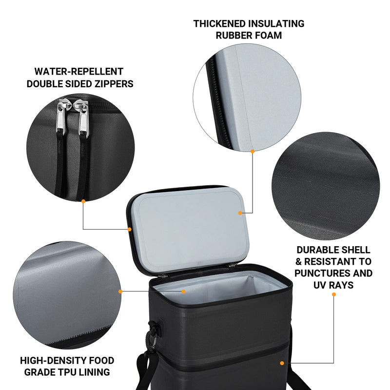 Load image into Gallery viewer, KingCamp LINDEMAN Double Layer Cooler Bag Insulated Leak Proof Soft Cooler Bag
