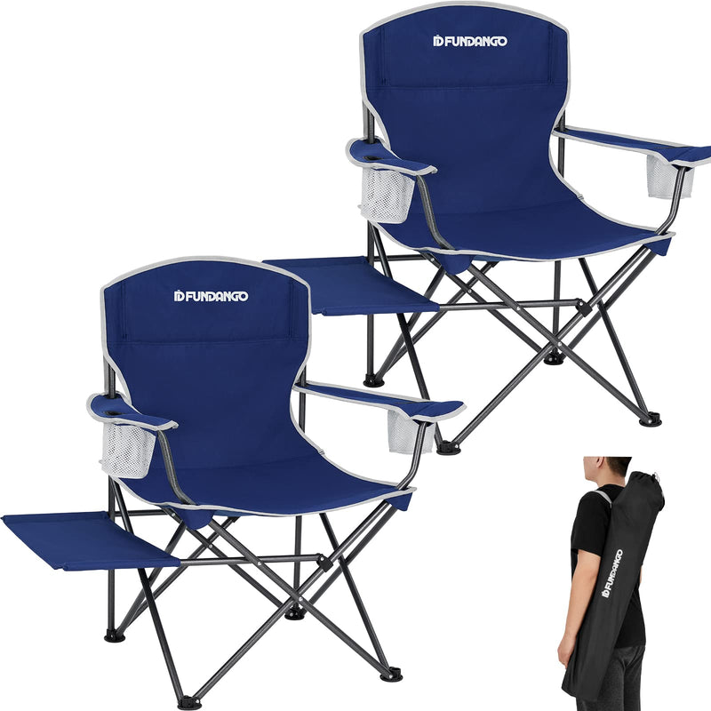 Load image into Gallery viewer, FUNDANGO Comfy Padded Camping Chair Arm Chair with Side Table
