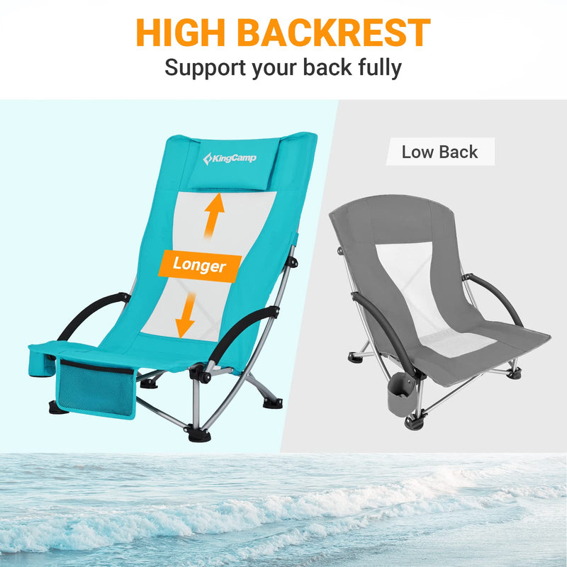 Load image into Gallery viewer, KingCamp High Mesh Back Low Sling Beach Chairs

