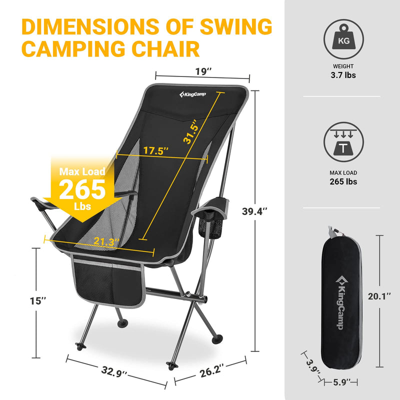Load image into Gallery viewer, KingCamp CAMELLIA Ultralight High Back Camping Chair
