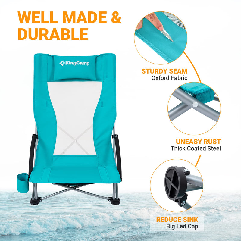 Load image into Gallery viewer, KingCamp High Mesh Back Low Sling Beach Chairs
