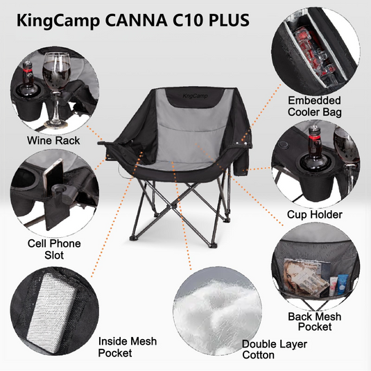 KingCamp CANNA C10 PLUS Heated Camping Chair