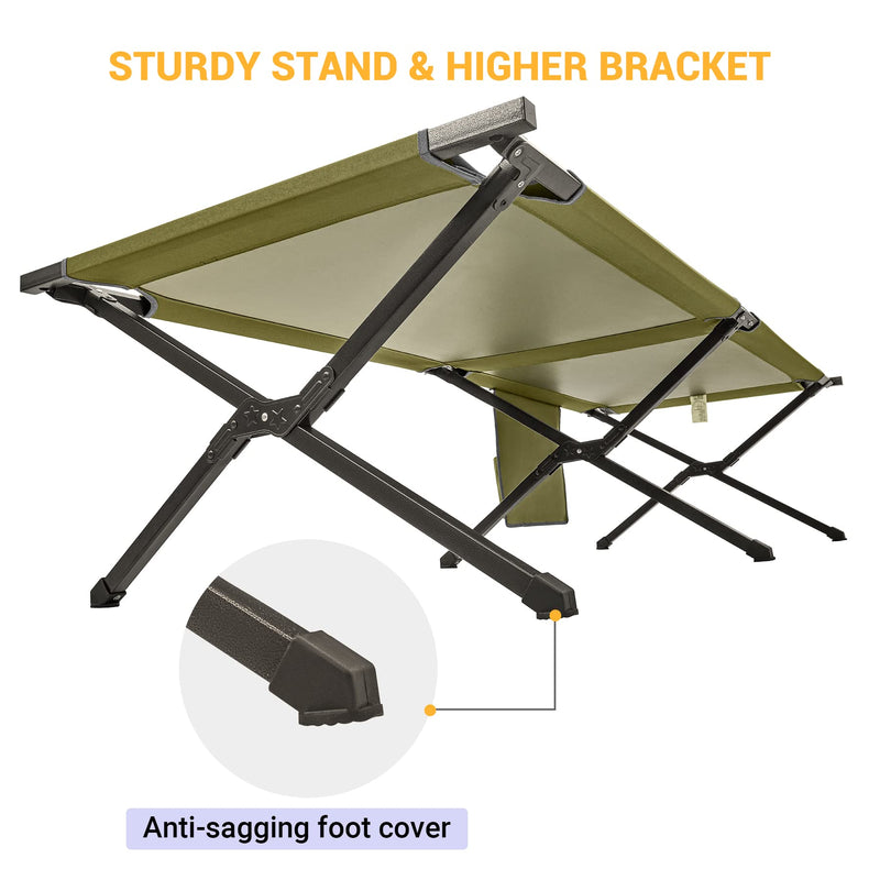 Load image into Gallery viewer, KingCamp BANYAN Steel Army Cot L Family Comfort Bed Green
