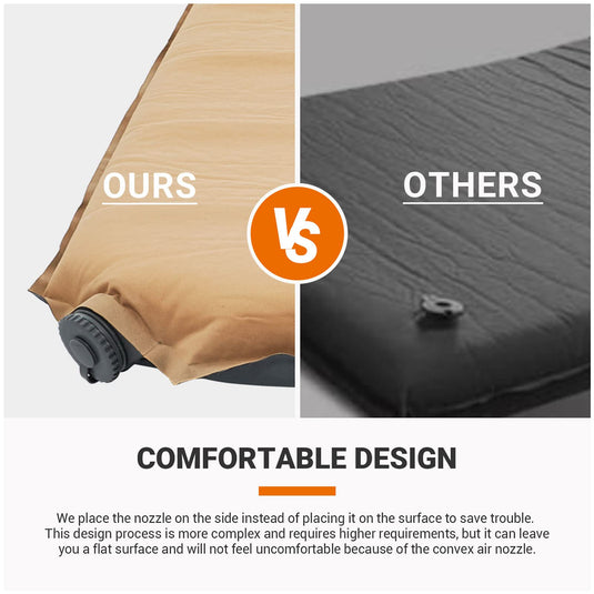 KingCamp 3-Inch Self-Inflating Foam Camping Mat Khaki