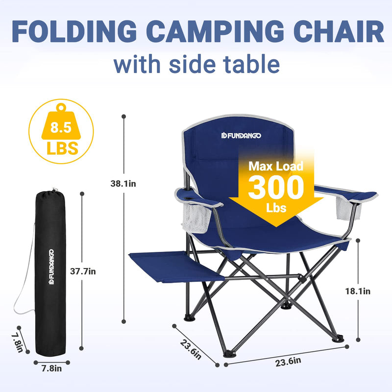 Load image into Gallery viewer, FUNDANGO Arm Chiar Plus Spacious Armchair Folding Camping Chair with Side Table
