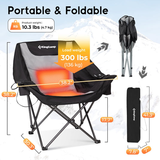 KingCamp CANNA C10 PLUS Heated Camping Chair