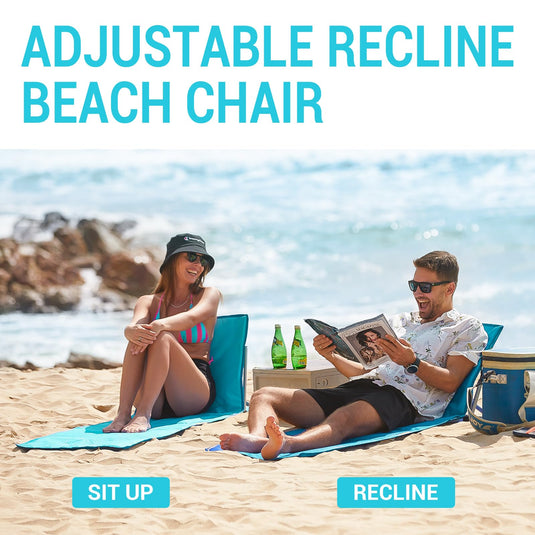 WEJOY Folding Adjustable Back Fabric Beach Lounger