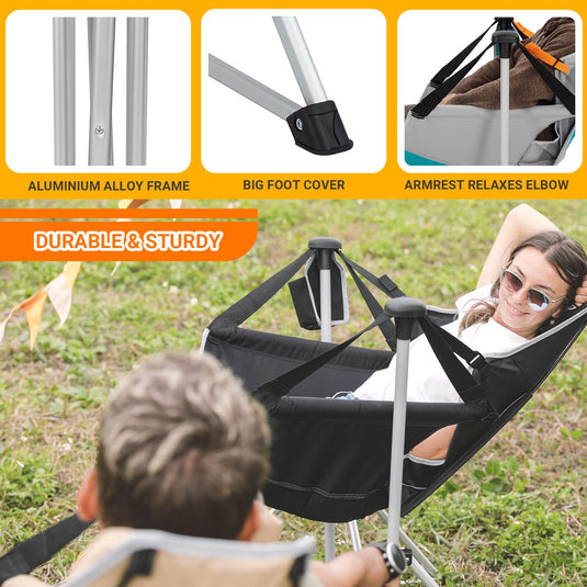 KingCamp Portable Swing Recliner Chair with Pillow