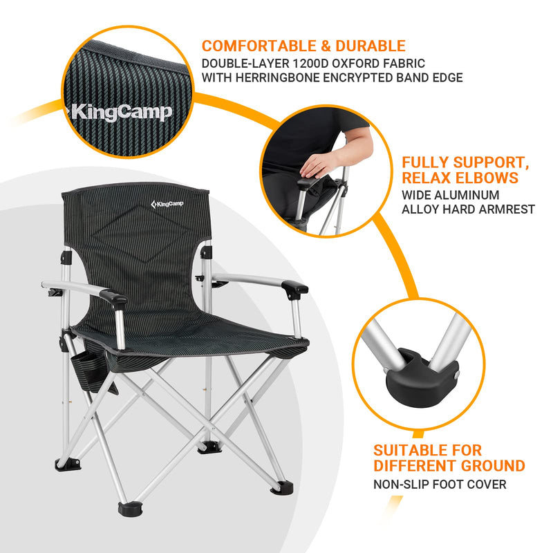 Load image into Gallery viewer, KingCamp CANNA HARD Compact Camp Chair – Lightweight Aluminum Armrest Chair
