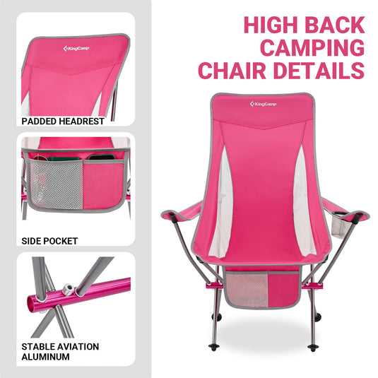KingCamp CAMELLIA Ultralight High Back Camping Chair Ergonomic
