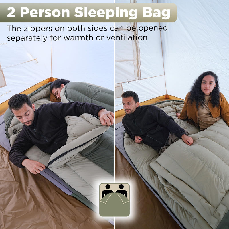 Load image into Gallery viewer, ATEPA PROMOTER 2000 Double Mummy Down Sleeping Bag for 2 Person
