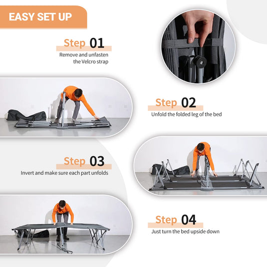 KingCamp Deluxe Double Folding Camping Cot Easy Set Up