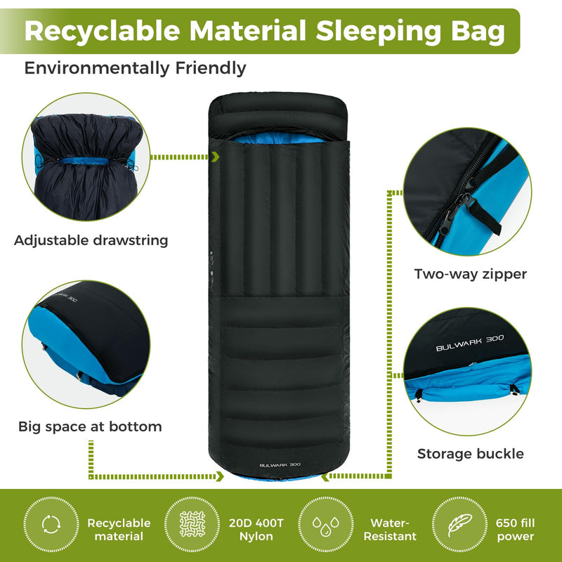 Load image into Gallery viewer, ATEPA BULWARK 300 Down Sleeping Bag-Envelope With Hood
