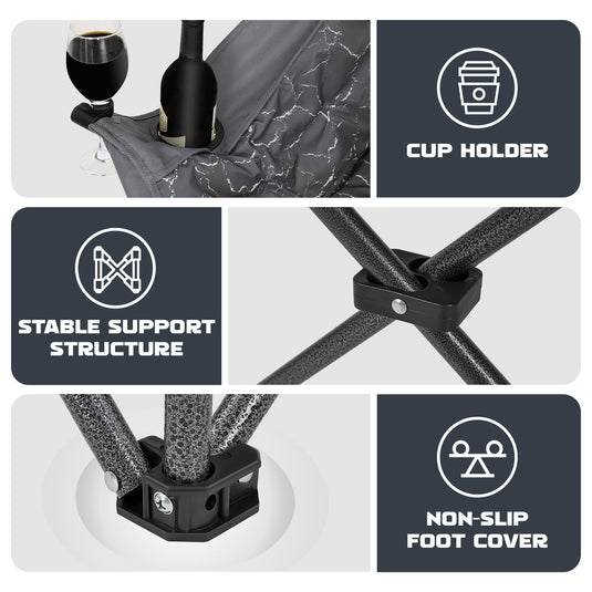 KingCamp CANNA C20 Oversized Loveseat with Cup Holder and Non-slip Foot Cover