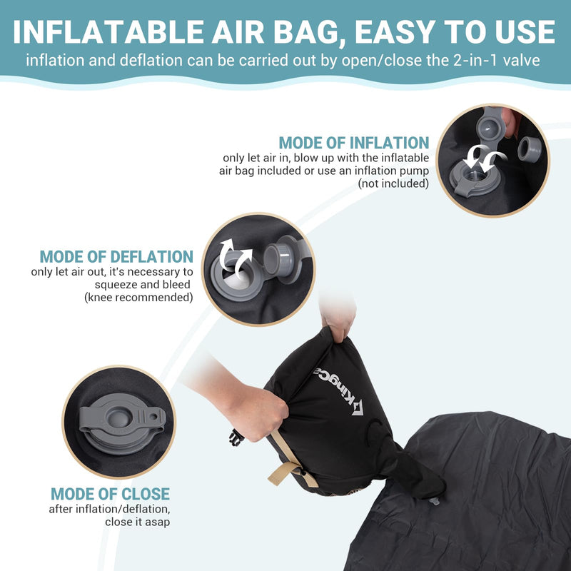 Load image into Gallery viewer, KingCamp Dual-Layer Memory Foam &amp; Air Pad Sleeping Mat
