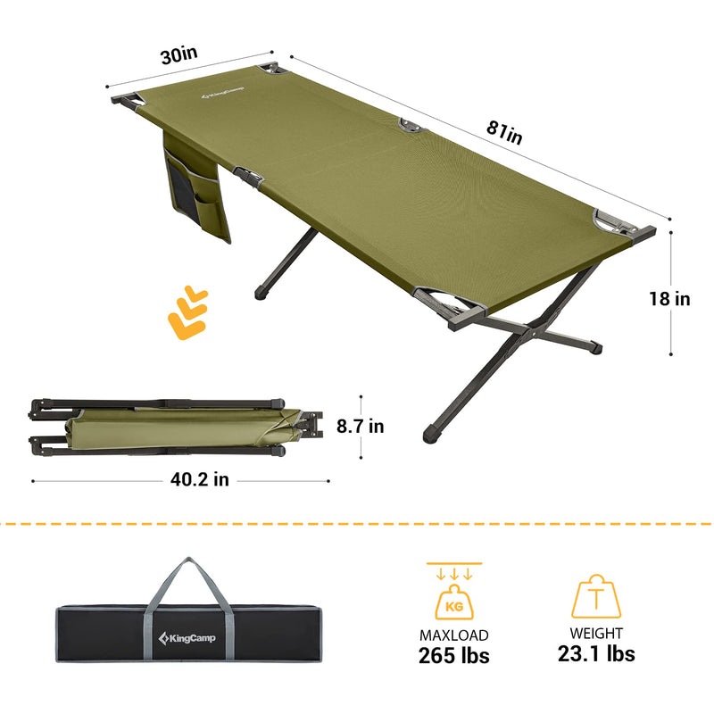 Load image into Gallery viewer, KingCamp BANYAN Steel Army Cot L Family Comfort Bed Green

