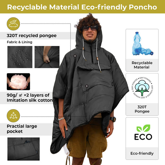 KingCamp Camping Wearable Blanket Poncho