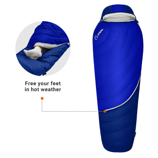 ATEPA DENALI 320 Down Sleeping Bag-Mummy Blue