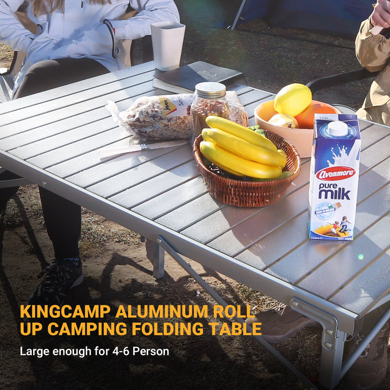 Load image into Gallery viewer, KingCamp Aluminum Roll Up Table with Net Bag
