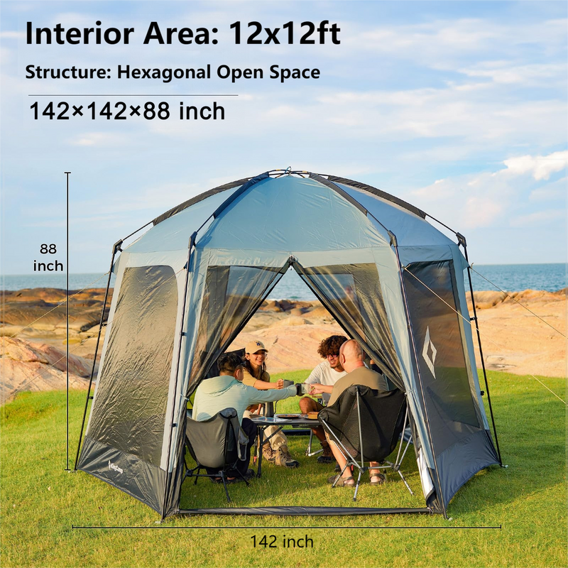 Load image into Gallery viewer, KingCamp CAIRO 6-Sided Screen Gauze Tent For 4-6 Person

