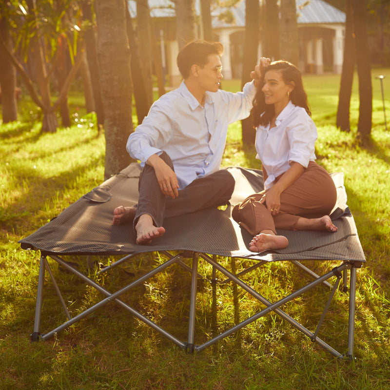 Load image into Gallery viewer, KingCamp Deluxe Double Folding Camping Cot
