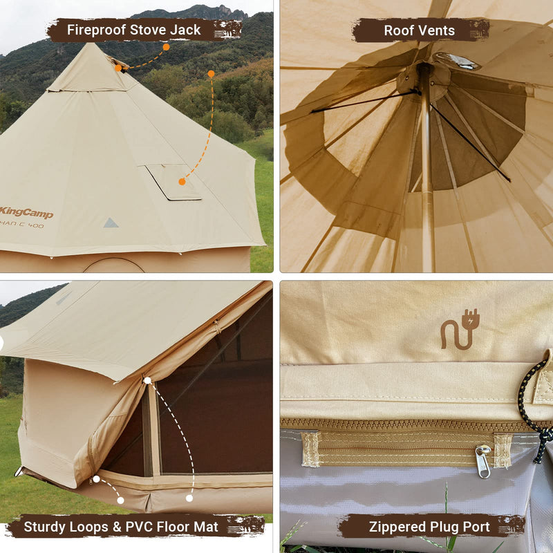 Load image into Gallery viewer, KingCamp KHAN C 400 Canvas Camping Tent
