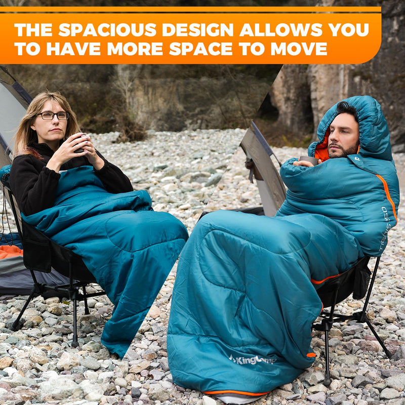 Load image into Gallery viewer, KingCamp TIGRIS 250 Sleeping Bag-Envelope With Hood
