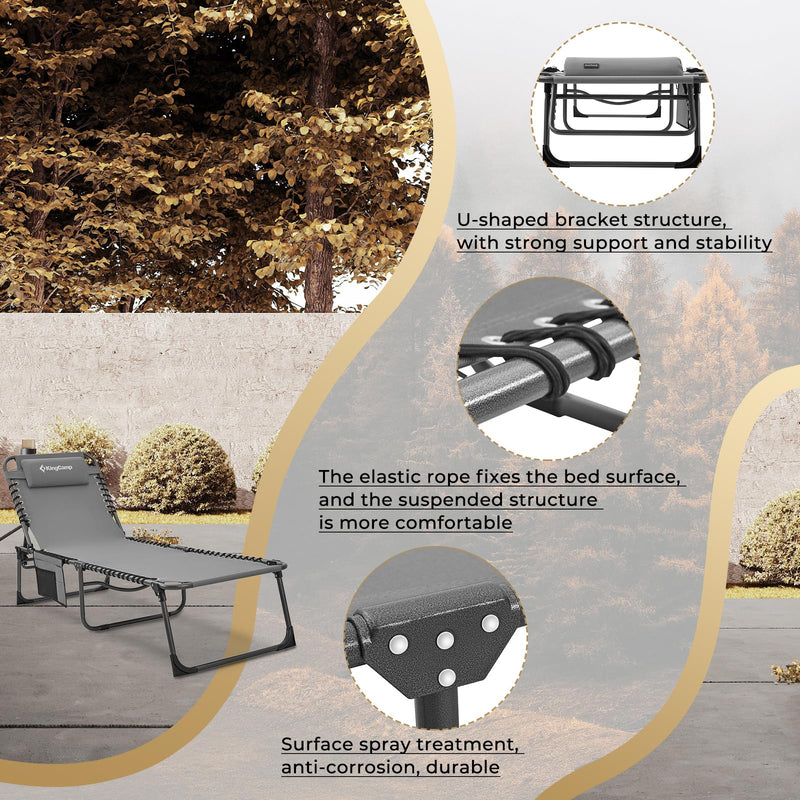 Load image into Gallery viewer, KingCamp 5 Position Outdoor Chaise Lounge Chair
