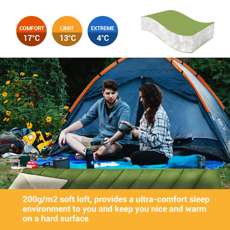 Load image into Gallery viewer, FUNDANGO 3-in-1 XL Queen Double Sleeping Bag with 2 Pillows
