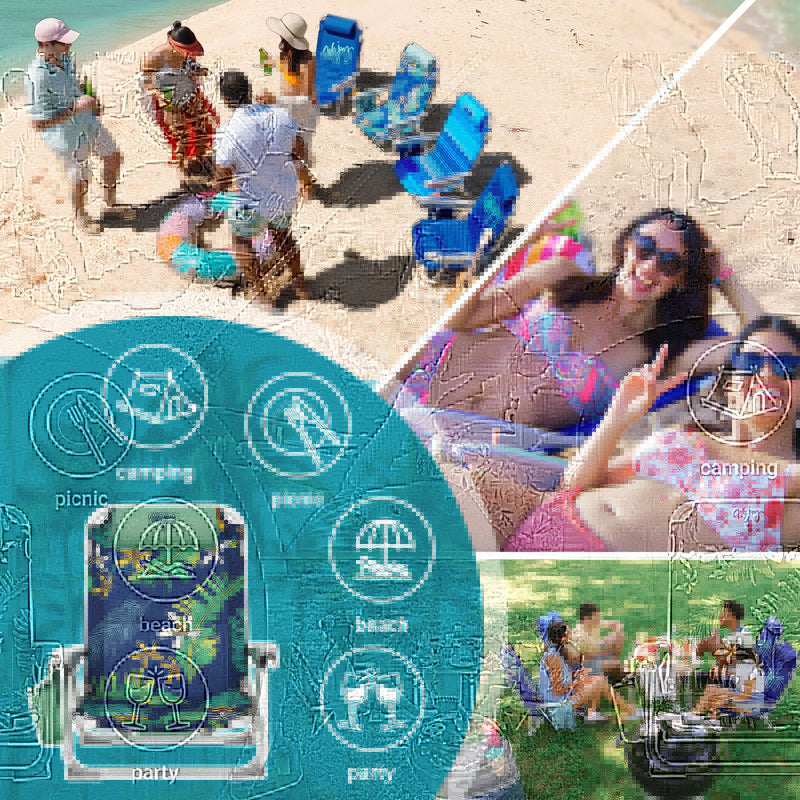 Load image into Gallery viewer, WEJOY Adjustable Beach Chair Set of 2 Blue
