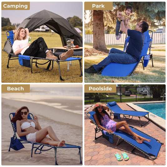 KingCamp 5 Position Outdoor Chaise Lounge Chair